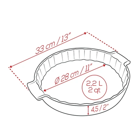 Peugeot Tourtière Céramique Bleu 28 Cm 2 Peugeot Tourtière Céramique Bleu 28 Cm – Image 2