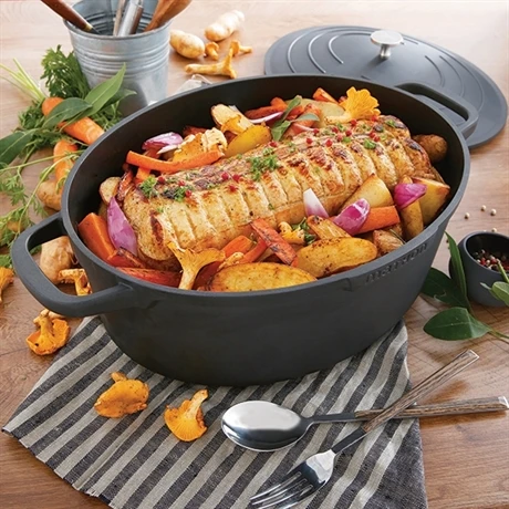 Cocotte Légère Ovale En Fonte D'aluminium 32 Cm 6,5 L Coloris Noir 3 Cocotte Légère Ovale En Fonte D'aluminium 32 Cm 6,5 L Coloris Noir – Image 3