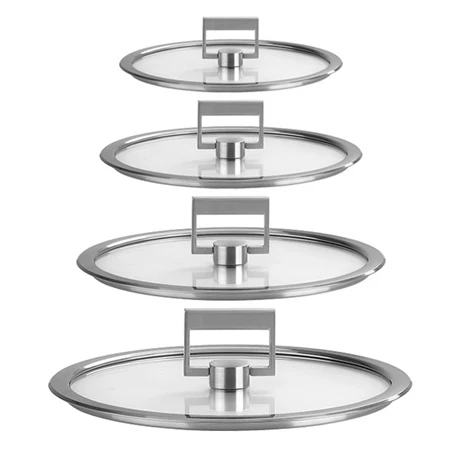 4 Couvercles Verre Poignée Carrée Strate 14 à 20 Cm 1 4 Couvercles Verre Poignée Carrée Strate 14 à 20 Cm