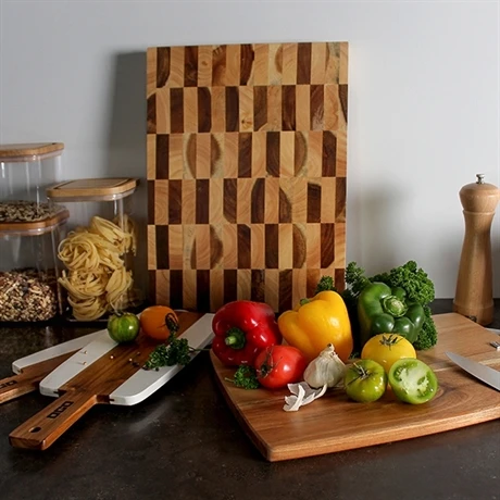 Planche à Découper Damier De Bois 43 X 31 Cm 2 Planche à Découper Damier De Bois 43 X 31 Cm – Image 2