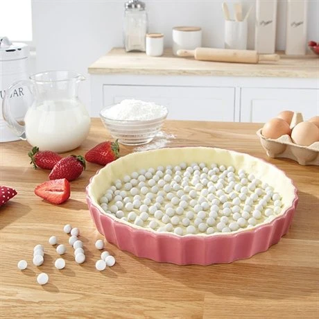 Lot Moule à Tarte Amovible 28 Cm + Billes En Céramique 600 G 2 Lot Moule à Tarte Amovible 28 Cm + Billes En Céramique 600 G – Image 2