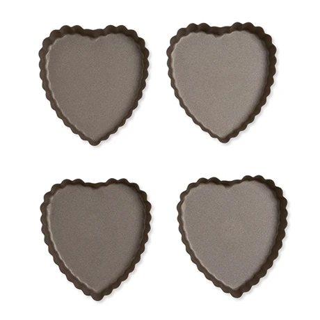 Set De 4 Moules à Tartelette Coeur Revêtement Antiadhérent 11 Cm 2 Set De 4 Moules à Tartelette Coeur Revêtement Antiadhérent 11 Cm – Image 2