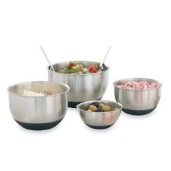 Set 4 Petits Bols En Inox Avec Base Silicone 10,5 à 17 Cm -Cuisine À Domicile 673073 4 6 Set 4 petits bols en inox avec base silicone 10 5 a 17 cm Mathon