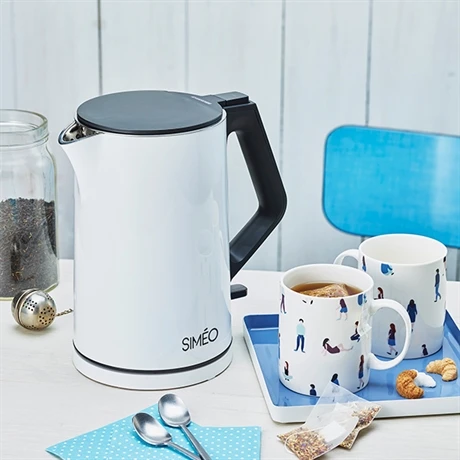 Bouilloire électrique Double Paroi 1,4 L 2000 W Blanche 2 Bouilloire électrique Double Paroi 1,4 L 2000 W Blanche – Image 2