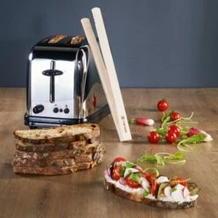Set Grille-pain Cool Touch 2 Tranches Et Pince à Toast En Bois -Cuisine À Domicile 729023 3 1 Set grille pain cool touch 2 tranches et pince a toast en bois