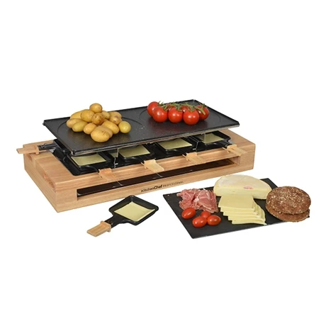 Appareil à Raclette Bamboo 8 Poêlons Et 2 Double Poêlons 1500 W KCWOOD.8.MAXI 1 Appareil à Raclette Bamboo 8 Poêlons Et 2 Double Poêlons 1500 W KCWOOD.8.MAXI