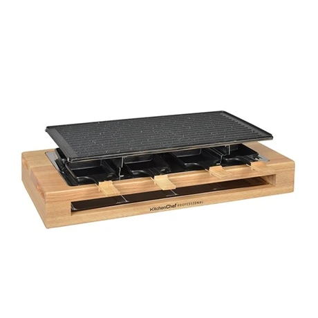 Appareil à Raclette Bamboo 8 Poêlons Et 2 Double Poêlons 1500 W KCWOOD.8.MAXI 2 Appareil à Raclette Bamboo 8 Poêlons Et 2 Double Poêlons 1500 W KCWOOD.8.MAXI – Image 2