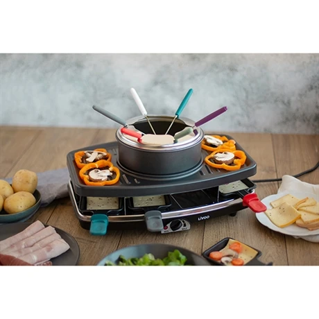 LIVOO Set à Raclette, Gril Et Fondue 8 Personnes 1100 W 2 LIVOO Set à Raclette, Gril Et Fondue 8 Personnes 1100 W – Image 2