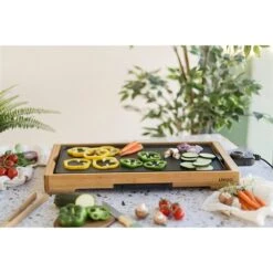 LIVOO Plancha Grill électrique En Aluminium Et Bambou 2200 W DOC202 -Cuisine À Domicile 78161 4 2 Plancha grill electrique en aluminium et bambou 2200 W DOC202 Livoo