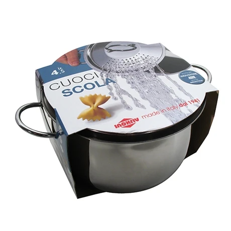 Cuit-pâtes En Inox 18 10 Avec Couvercle égouttoir 20 Cm 4,5 L 2 Cuit-pâtes En Inox 18 10 Avec Couvercle égouttoir 20 Cm 4,5 L – Image 2