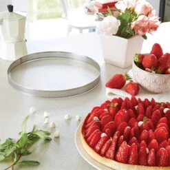 Lot 3 Cercles à Tarte Perforés En Inox Rond 20 - 24 - 28 Cm -Cuisine À Domicile 87947 2 2 Lot 3 cercles a tarte perfores en inox rond 20 24 28 cm Mathon